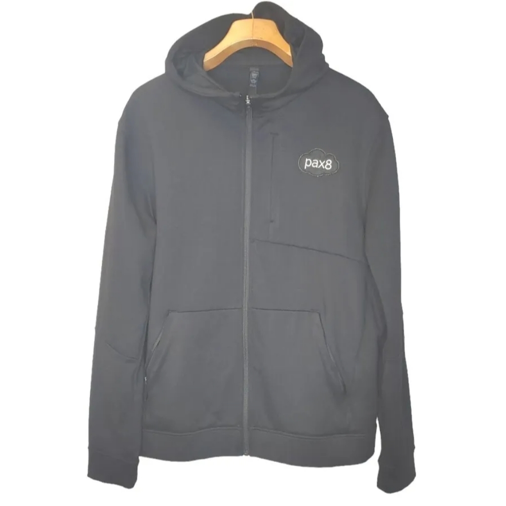 Lululemon XL Scuba Hoodie Sweatshirt Zip Jacket Active Wear Pax8 Tech Logo Black